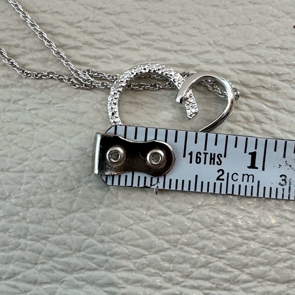 Sterling Silver Open Heart Pendant Necklace - Picture 3 of 5